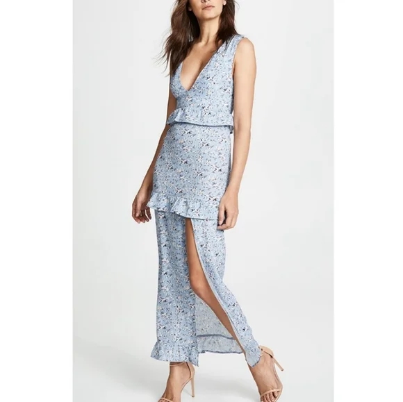 princess polly baby blue dress NIGHTWALKER | Dresses | Nightwalker Cornflower Blue Floral Maxi Dress